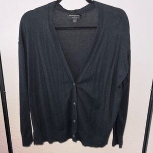 Banana Republic Business Casual Work Soft Black Button Down Forever Cardigan
